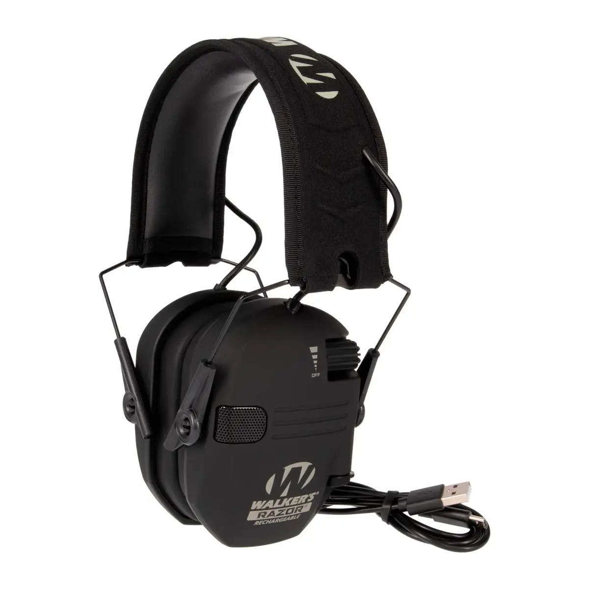 Walker's Razor Rechargeable Electronic Earmuffs | 21dB NRR, 80-Hour Battery, USB-C Charging, Black - view 2