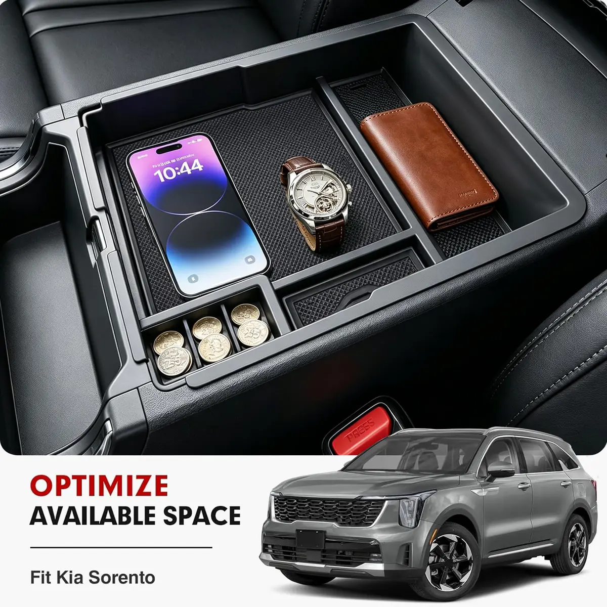 Autorder Center Console Organizer for Kia Sorento 2021-2026 | Durable ABS Plastic Storage Box - view 2