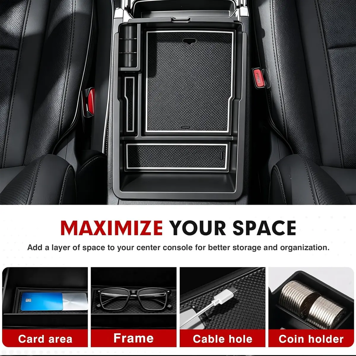 Autorder Center Console Organizer for Kia Sorento 2021-2026 | Durable ABS Plastic Storage Box - view 3