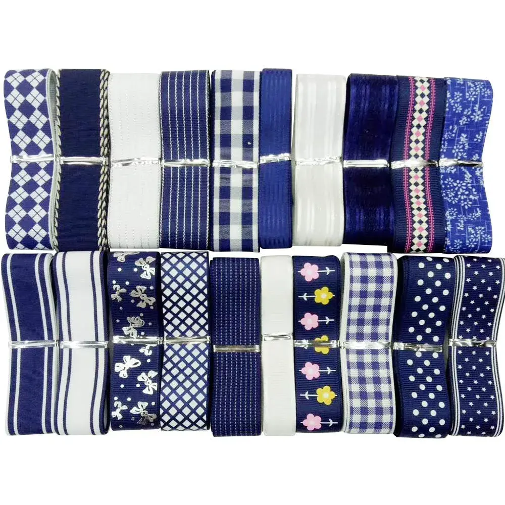 Libiline Navy Blue Grosgrain Satin Ribbon 25mm (1") | 20 Yards Craft DIY Accessory - main product image