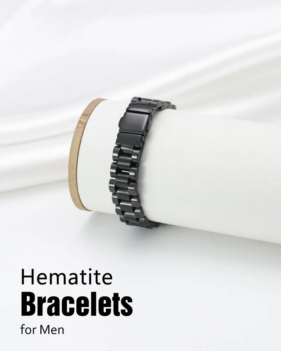 Jecanori Hematite Magnetic Bracelet for Men, 22cm (8.66 Inch) | Hypoallergenic & Adjustable - view 7