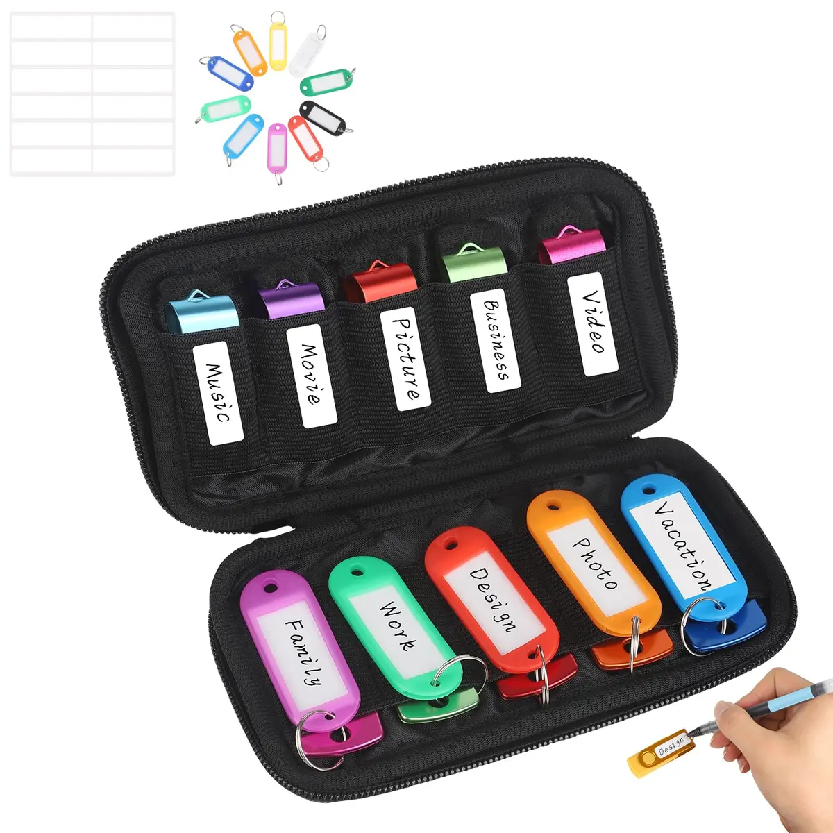 vellgo USB Flash Drive Case with 10 Slots | Portable Organizer for USB Memory Sticks - main product image
