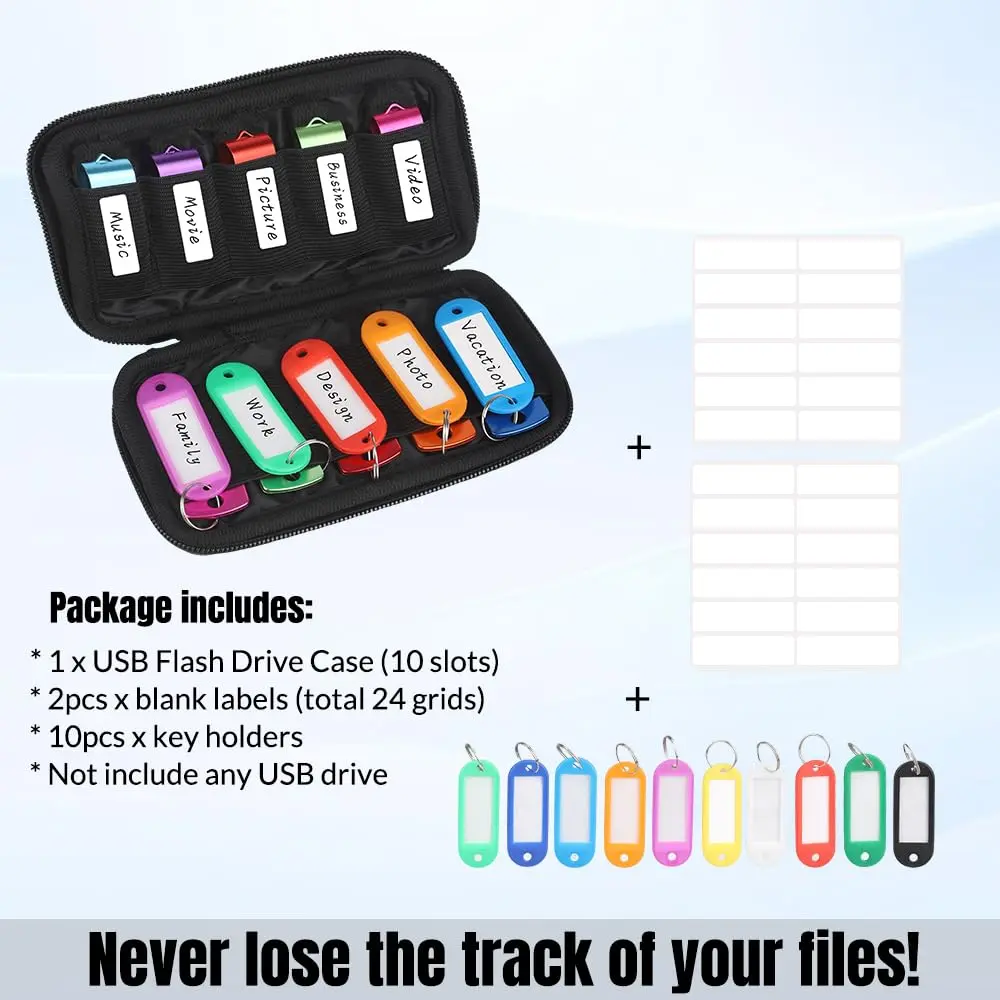 vellgo USB Flash Drive Case with 10 Slots | Portable Organizer for USB Memory Sticks - view 3