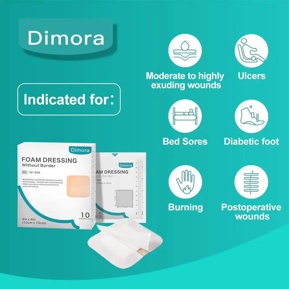 Dimora Foam Dressing 4x4 Inch | Highly Absorbent Waterproof Wound Care Pad - view 6