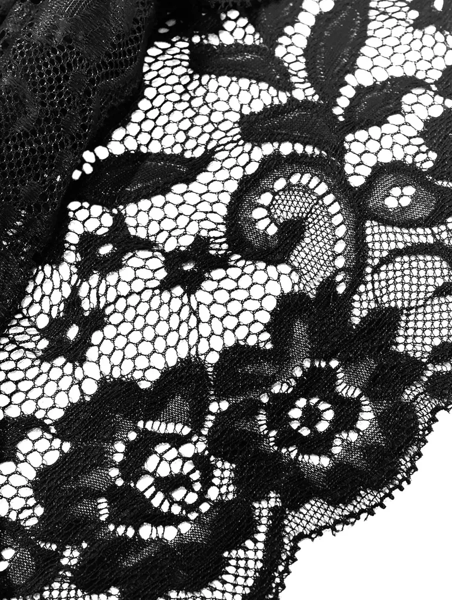 Lilosy Sexy Lingerie Set 2 Piece Women Pajamas Black Small | Lace, Floral, Comfortable Fit - view 3
