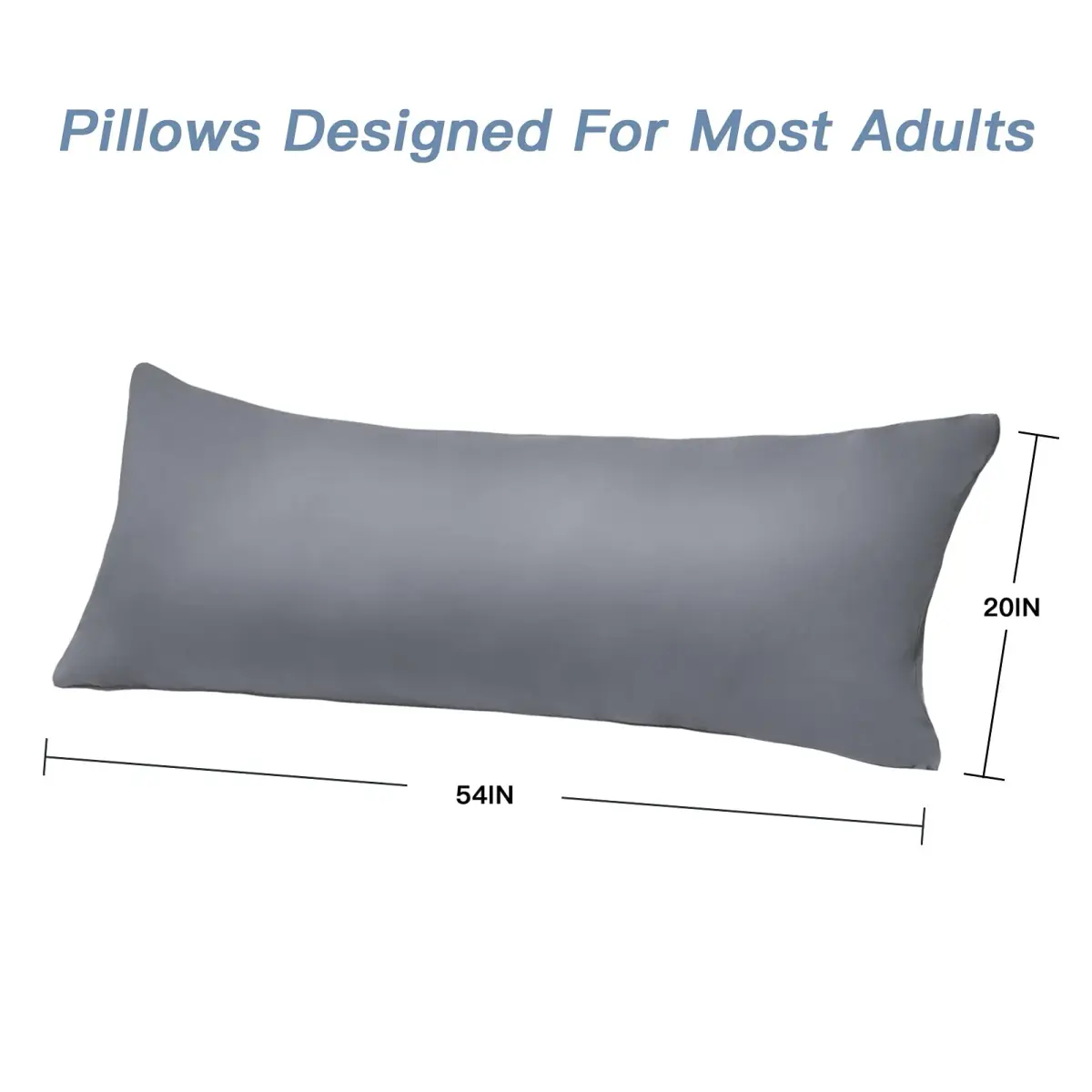 DOWNCOOL Luxury Full Body Pillow Insert with Cover 54"x20" (137cmx51cm) | Breathable Microfiber Pillow for Side Sleepers - view 3