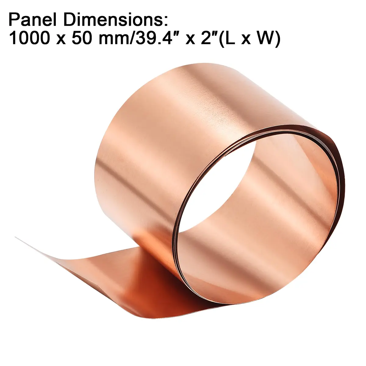 uxcell Copper Sheet Roll 0.1mm x 1000mm x 50mm | Pure Copper Foil Plate for DIY & Industrial Use - view 2