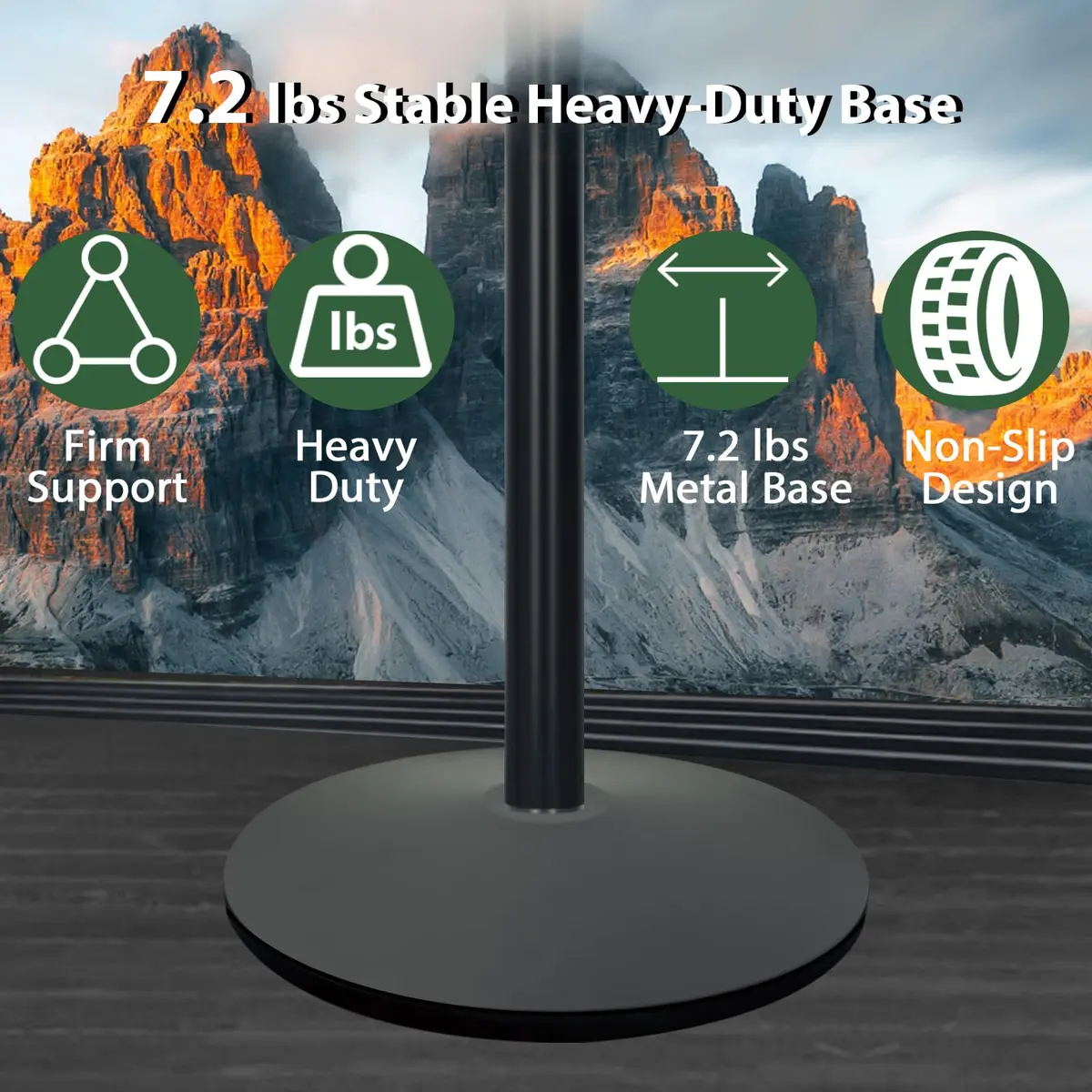 Mutualsign Heavy Duty Pedestal Sign Holder Stand, Adjustable Aluminum Frame, 8.5 x 11 Inches, Black - view 2