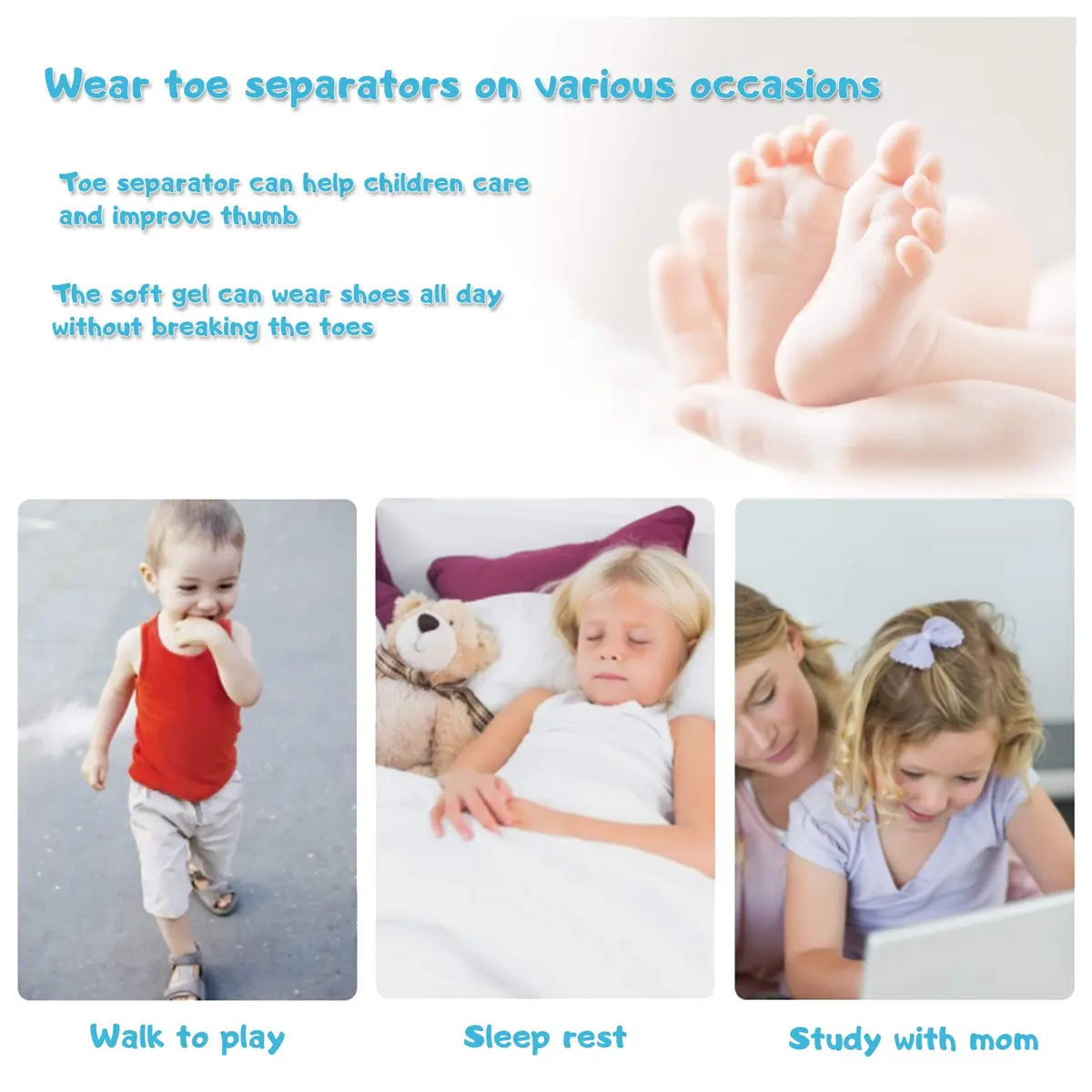 ERSANLI Children’s Gel Toe Separator & Bunion Corrector 2 Pcs | Supports Natural Toe Alignment for Kids - view 4