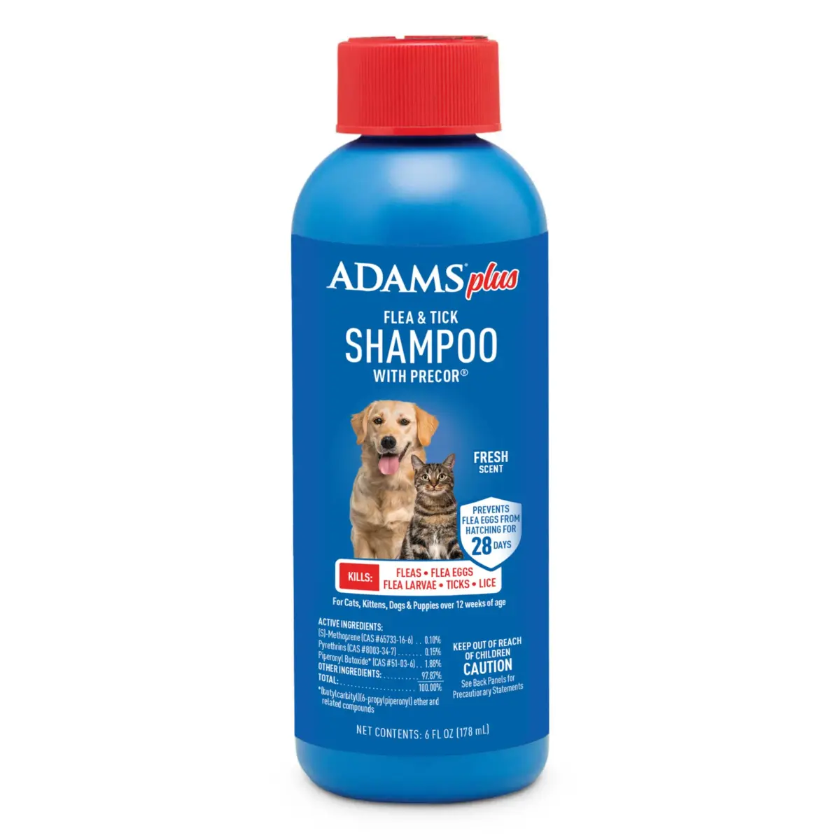 ADAMS Plus Flea & Tick Shampoo with Precor 177ml (6 Fl Oz) | Kills Fleas, Ticks, Eggs & Lice - main product image