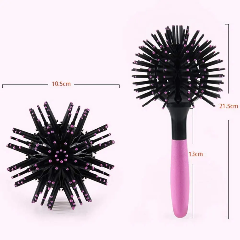 Aaiffey 3D Round Hair Brush 10.5cm (4.13in) Ball Diameter | Detangling & Blow Drying Styling Tool - view 2