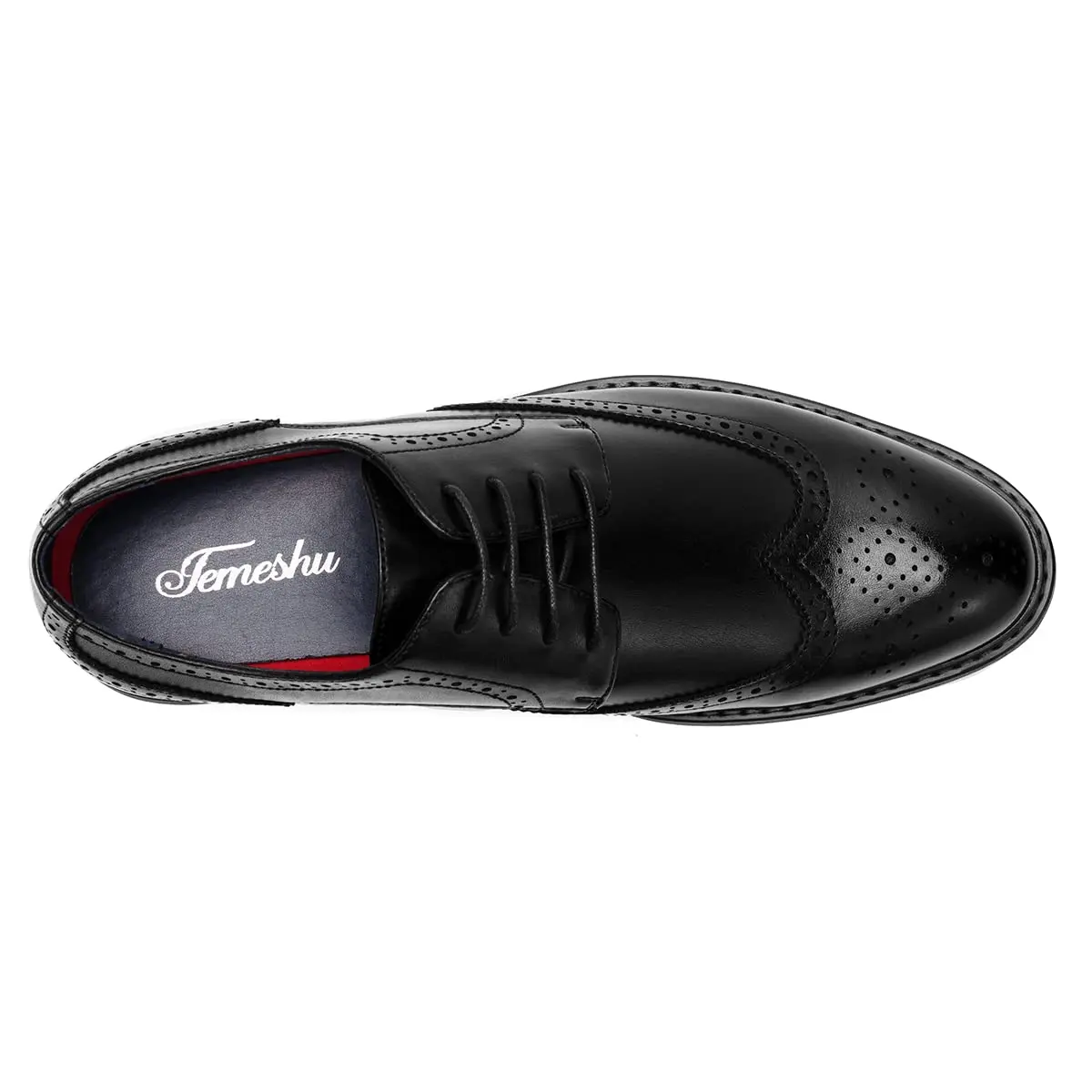 Temeshu Men's Dress Shoes Casual Oxford Shoes Black 9 | Classic Formal Leather Footwear - view 5