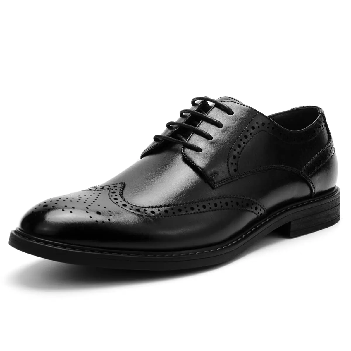 Temeshu Men's Dress Shoes Casual Oxford Shoes Black 9 | Classic Formal Leather Footwear - main product image