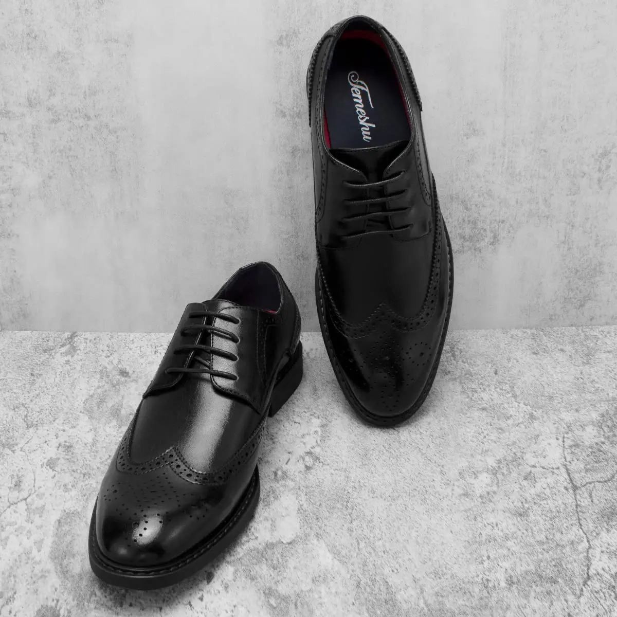Temeshu Men's Dress Shoes Casual Oxford Shoes Black 9 | Classic Formal Leather Footwear - view 2
