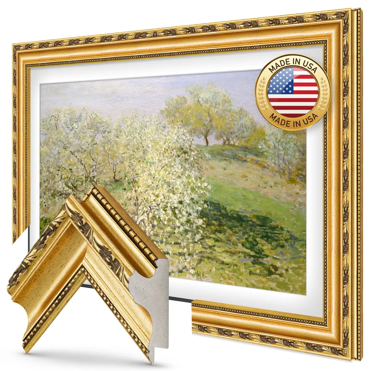 Frame My TV Ornate Gold 65" Deco TV Frame for Samsung The Frame/Pro TVs | Premium Alloy Aluminum - main product image