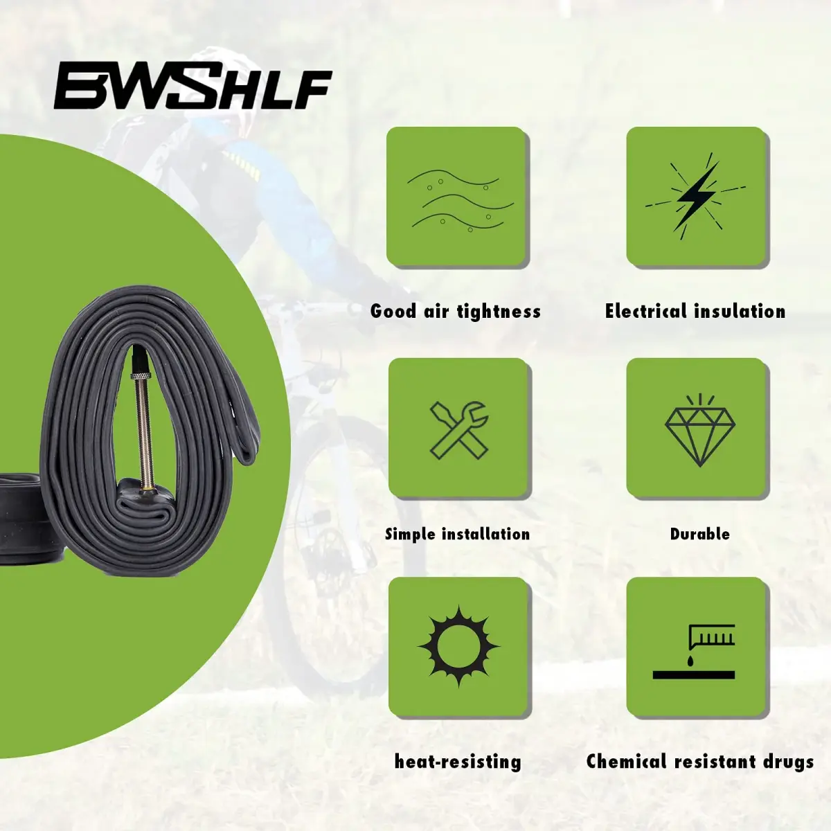 BWSHLF 700c x 18-25mm Road Bike Inner Tubes Presta Valve 60mm (2 Pack) | High-Quality Butyl Rubber for Durability - view 2