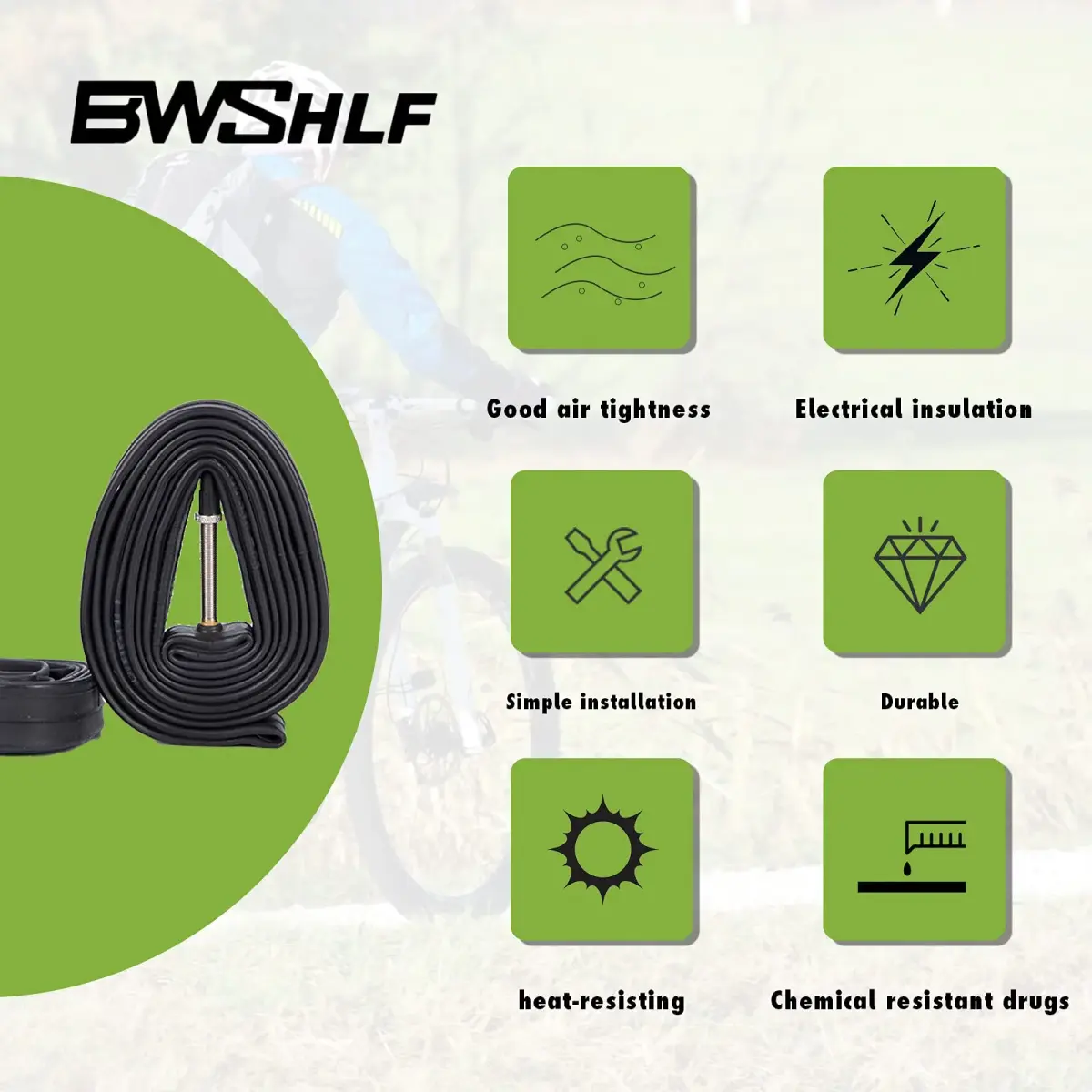 BWSHLF 700x35-45c Road Bike Tube 2-Pack | 48mm Presta Valve, 28" (700c) Butyl Inner Tube - view 2