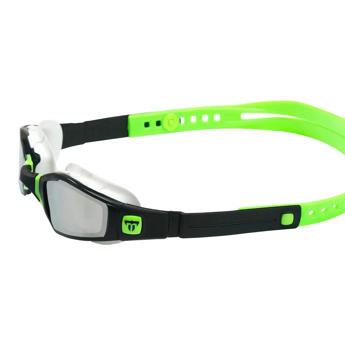 Phelps Ninja Competitive Swim Goggles Silver Mirror Lens Black & Lime Frame | Anti-Fog UV Protection - view 5