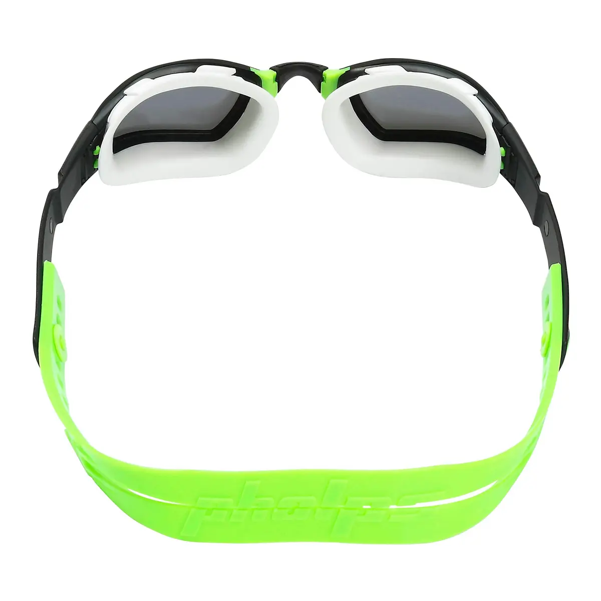 Phelps Ninja Competitive Swim Goggles Silver Mirror Lens Black & Lime Frame | Anti-Fog UV Protection - view 4