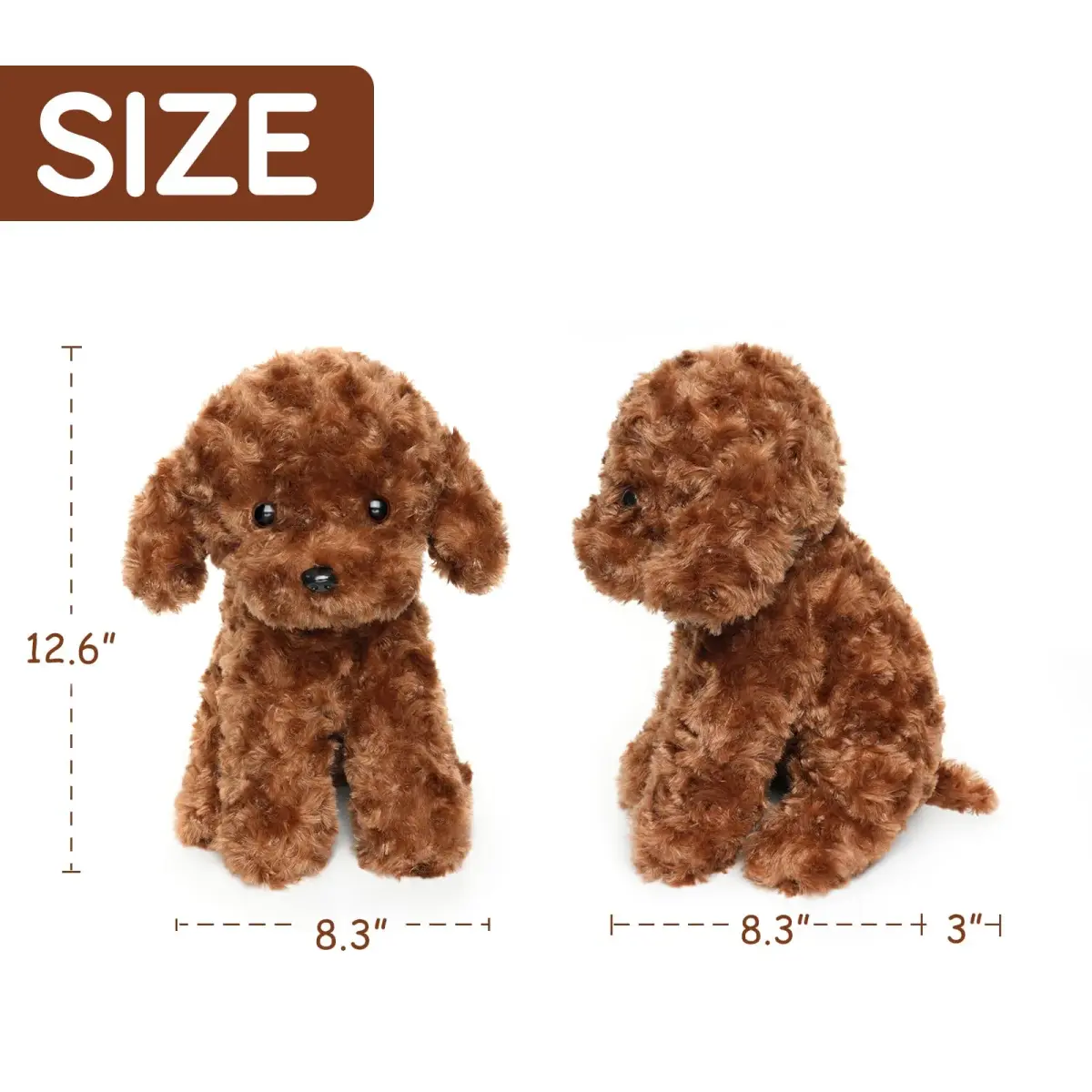 WEIGEDU Adorable Labradoodle Plush Toy 32cm (12.6") | ASTM-Tested, Non-Toxic Toy Figure - view 5