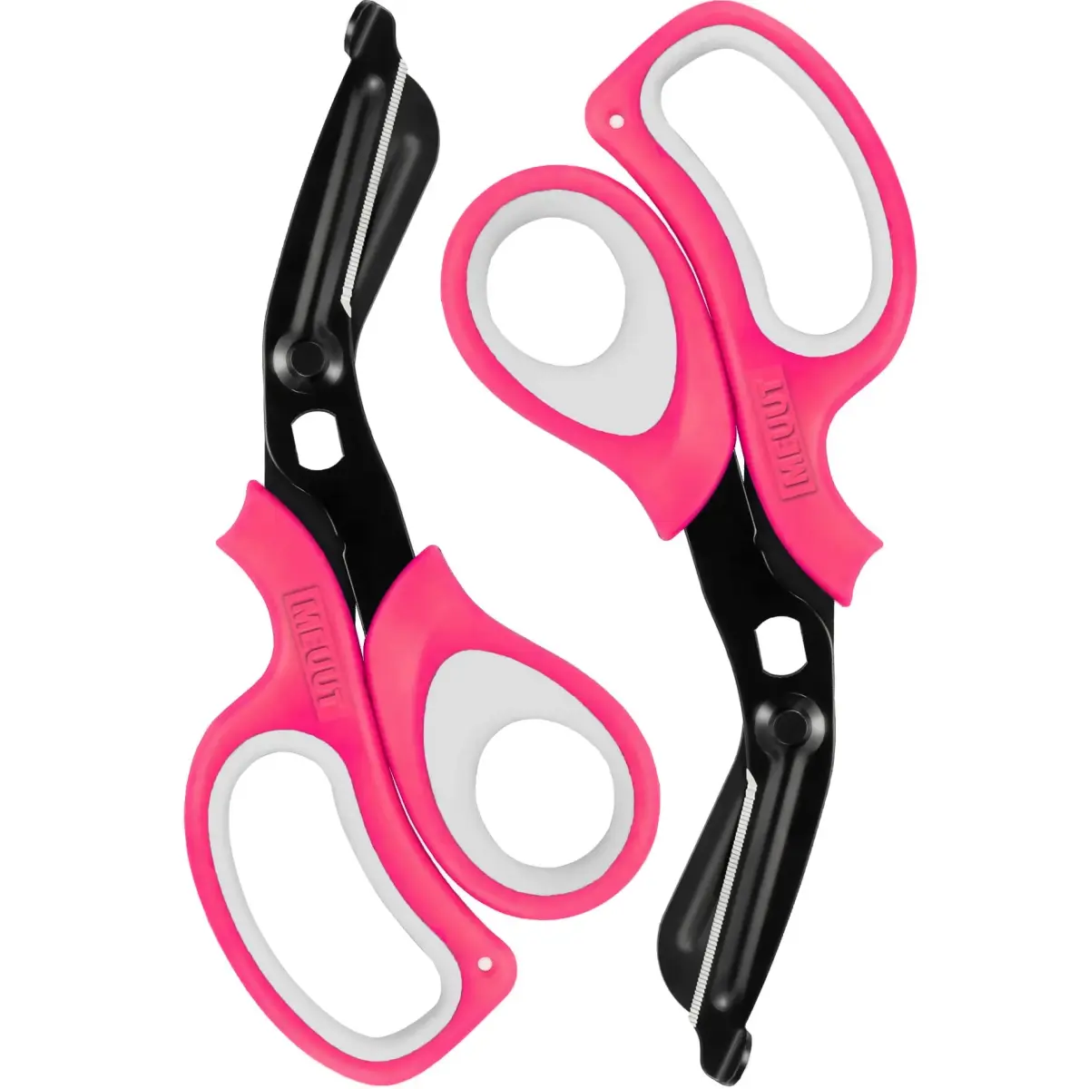 MEUUT Pink+pink Trauma Shears (2-Pack, 7.8 Inch) - Patented Stainless Steel with Oxygen Wrench - main product image