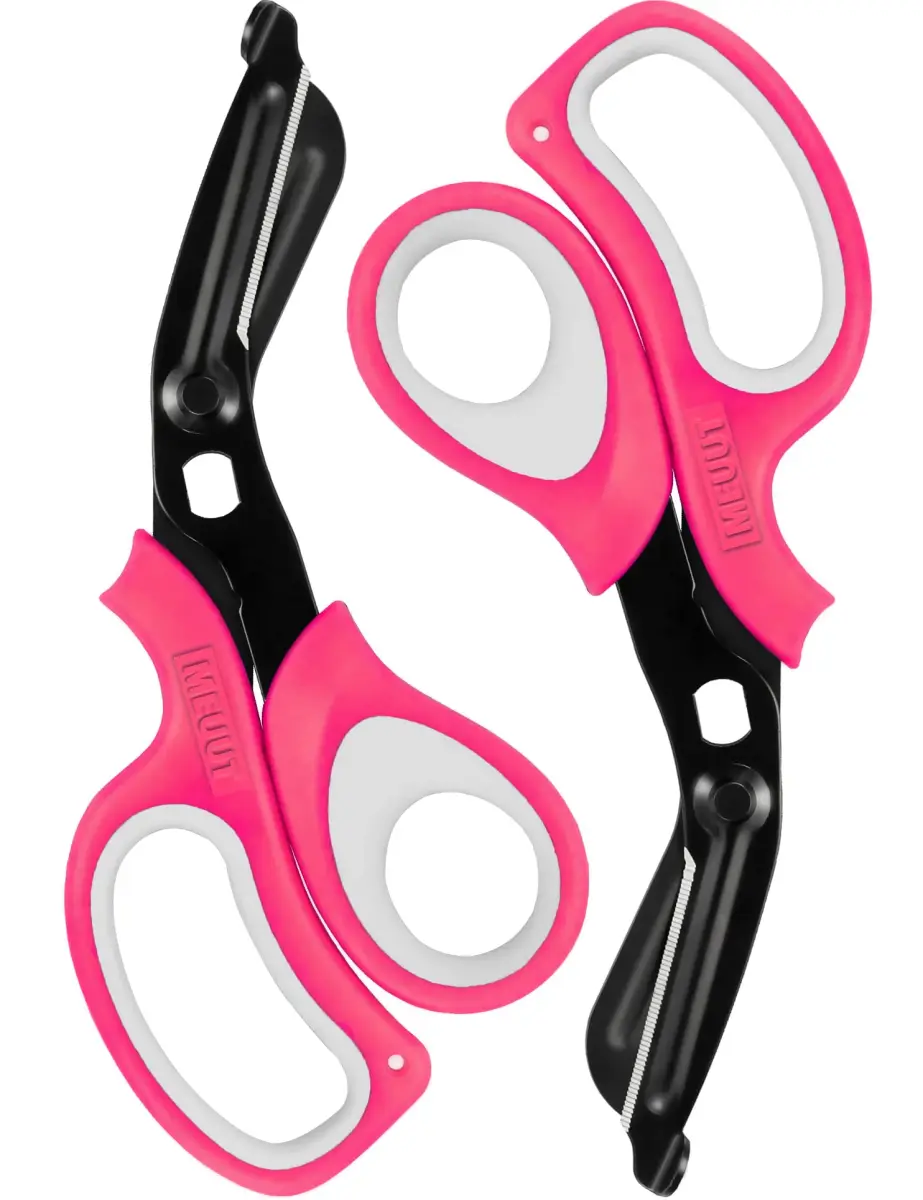MEUUT Pink+pink Trauma Shears (2-Pack, 7.8 Inch) - Patented Stainless Steel with Oxygen Wrench - main product image
