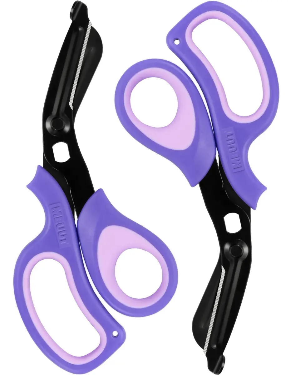 MEUUT Medical Trauma Shears - 2-Pack Purple Shears with Oxygen Wrench - main product image
