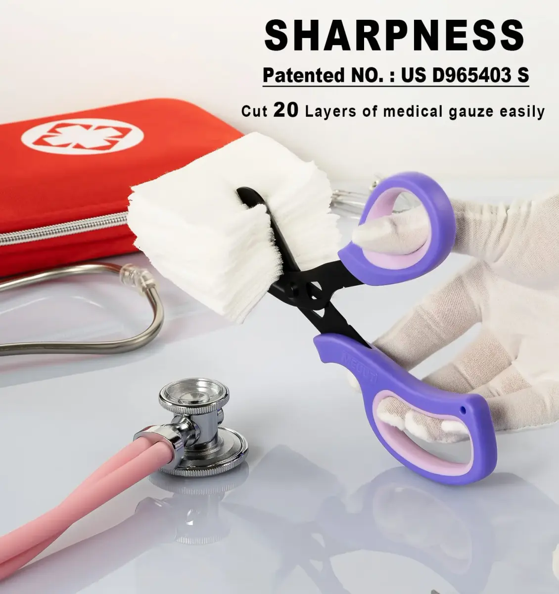 MEUUT Medical Trauma Shears - 2-Pack Purple Shears with Oxygen Wrench - view 2
