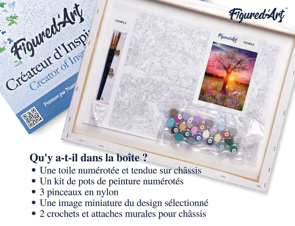 Figured'Art Paint by Numbers Kit for Adults with Frame Tree with Female Body 16"x20" | DIY Canvas Art - view 5