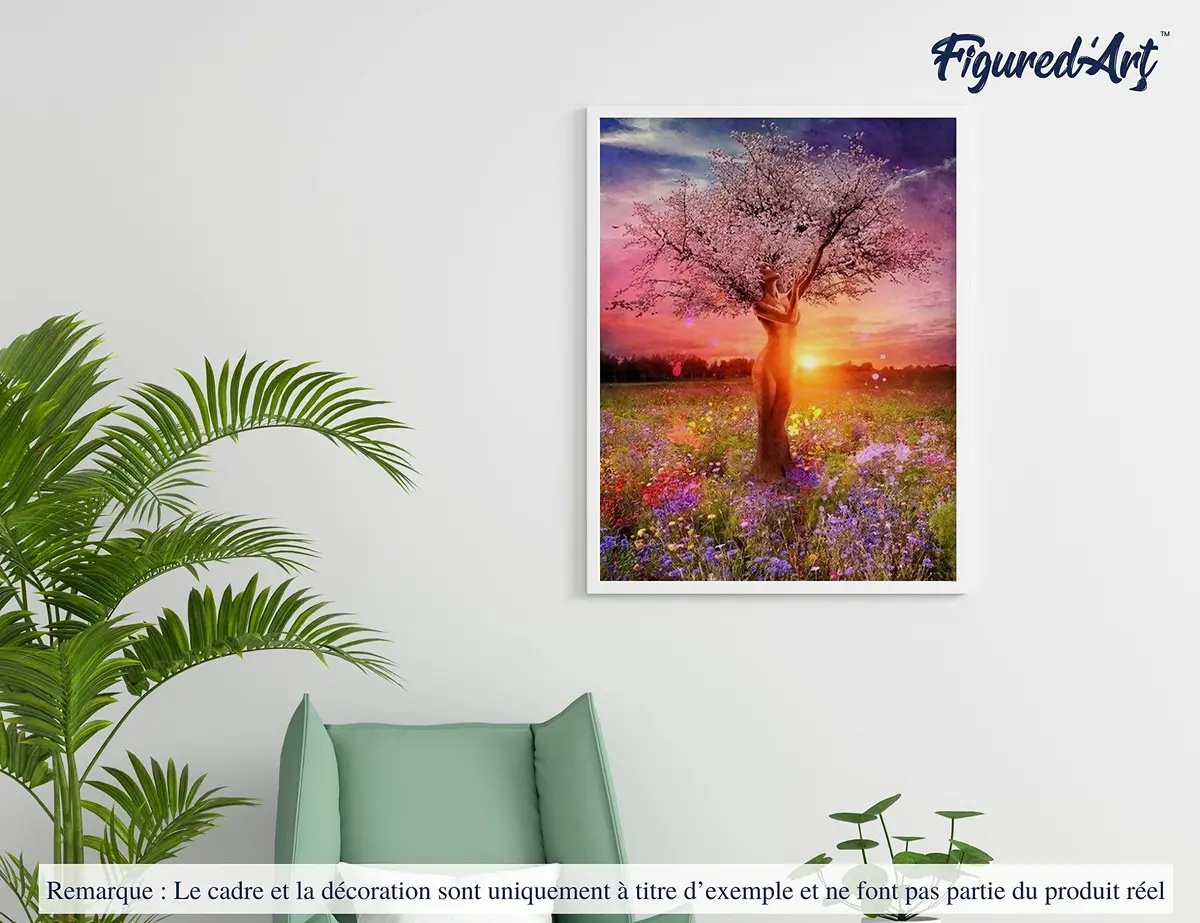 Figured'Art Paint by Numbers Kit for Adults with Frame Tree with Female Body 16"x20" | DIY Canvas Art - view 4