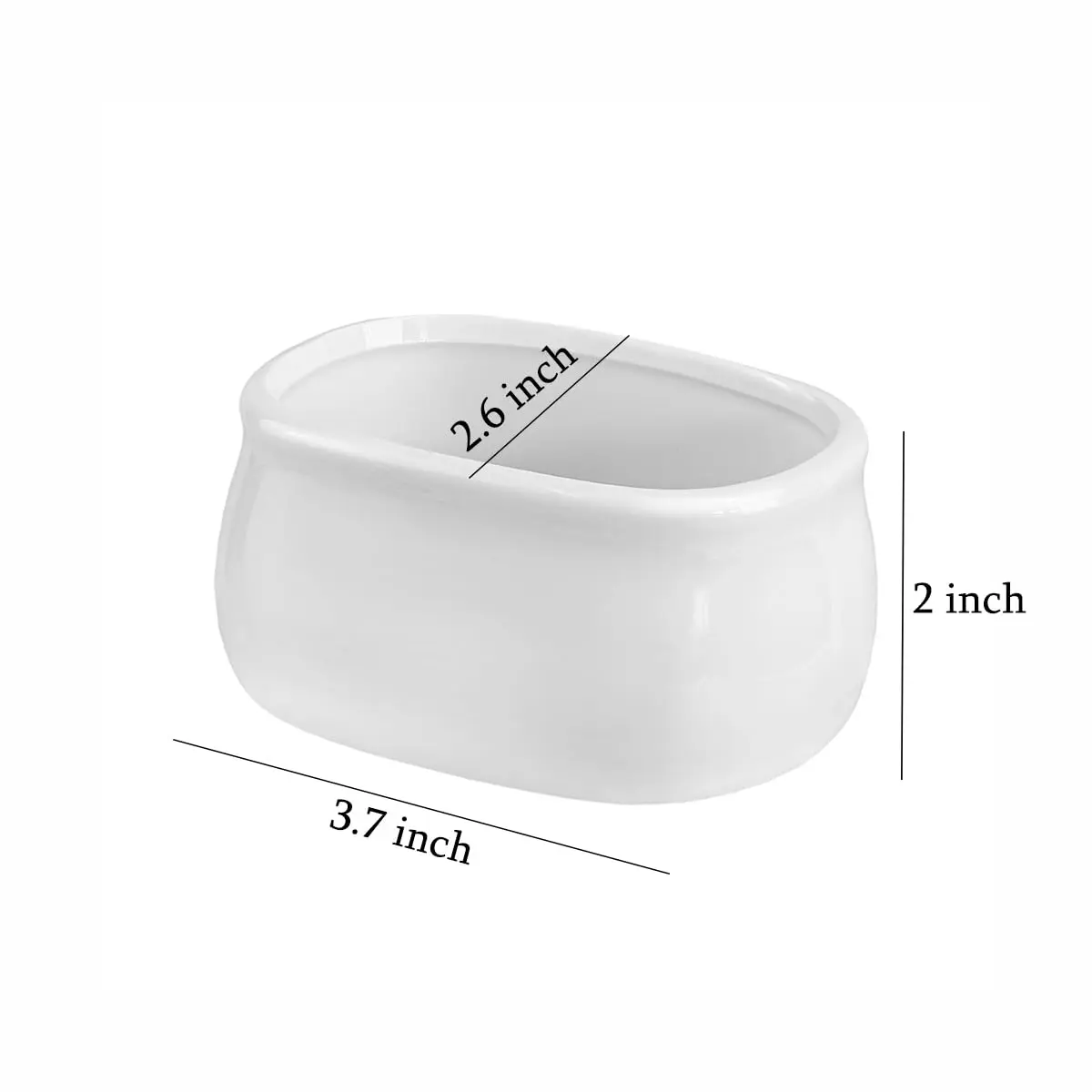 Sizikato Pure White Porcelain Sugar Packet Holder Tea Bowl 3.7 Inches | Durable & Easy to Clean - view 2