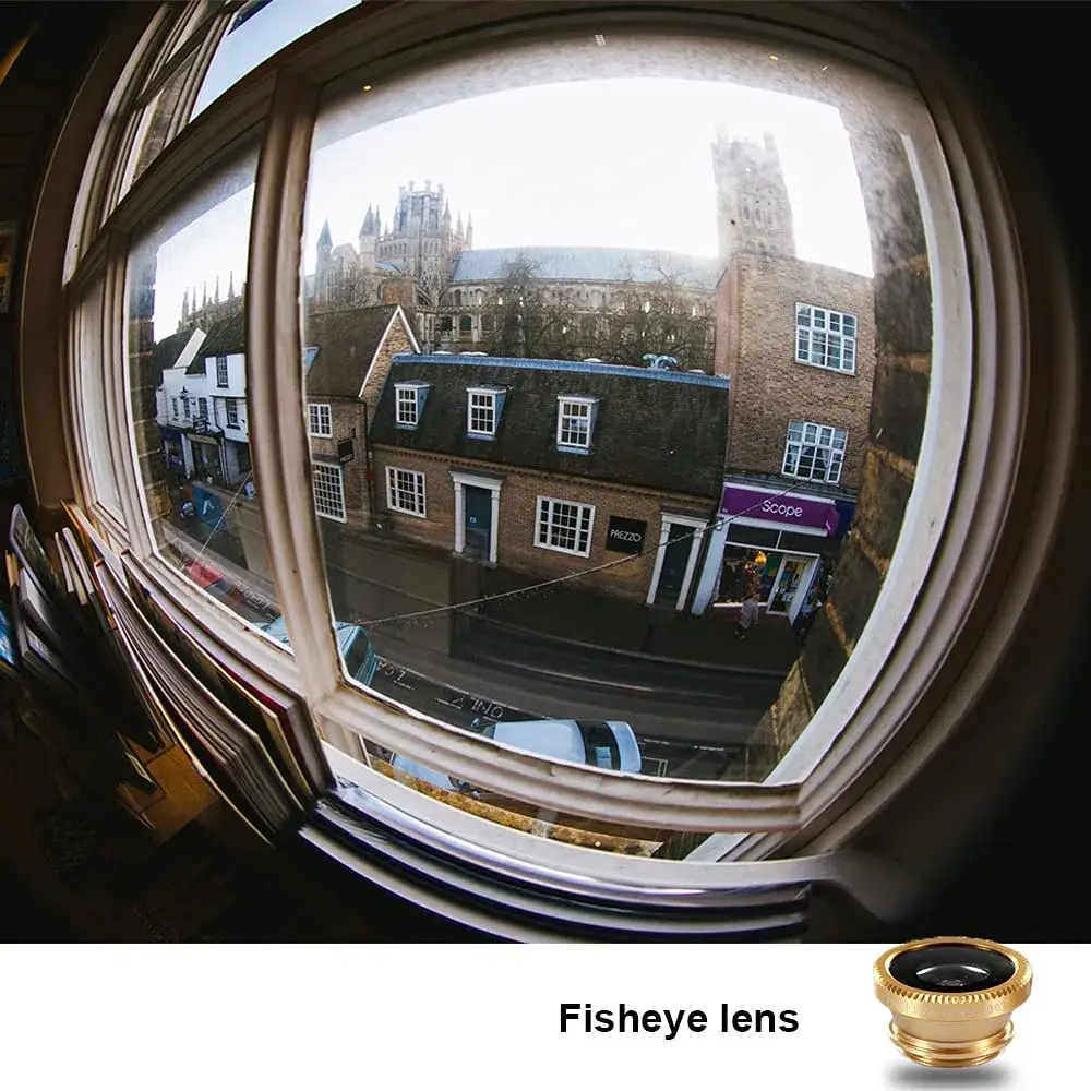 ANJIELO SMART 3-in-1 Cell Phone Camera Lens Kit Wide Angle Macro Fisheye Gold | Universal Clip-on Photography Accessory - view 5