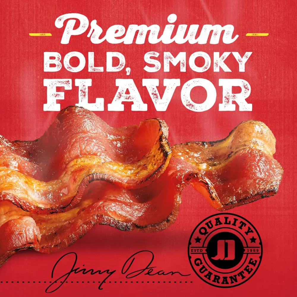 Jimmy Dean Hickory Smoked Thick Cut Bacon 12 oz | Crispy, Ready in Minutes, Gluten-Free - view 2