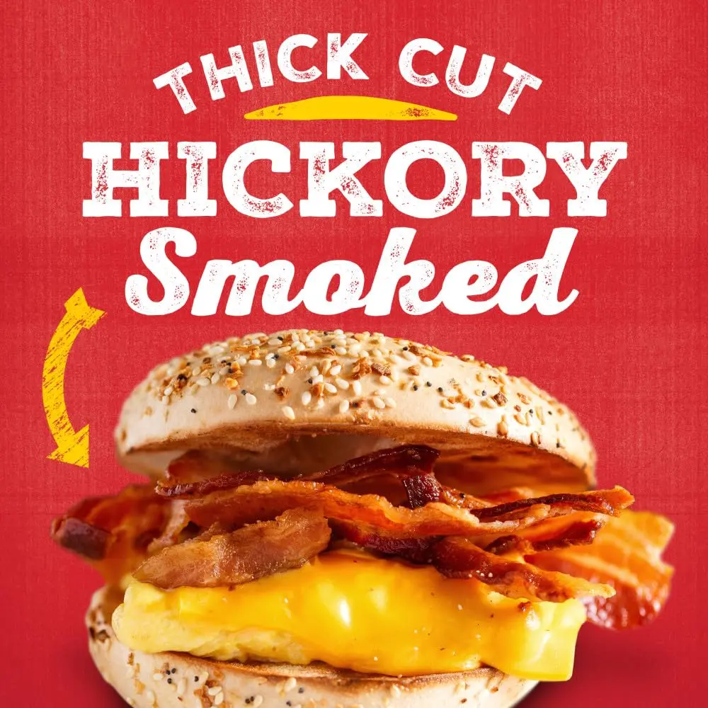 Jimmy Dean Hickory Smoked Thick Cut Bacon 12 oz | Crispy, Ready in Minutes, Gluten-Free - view 3