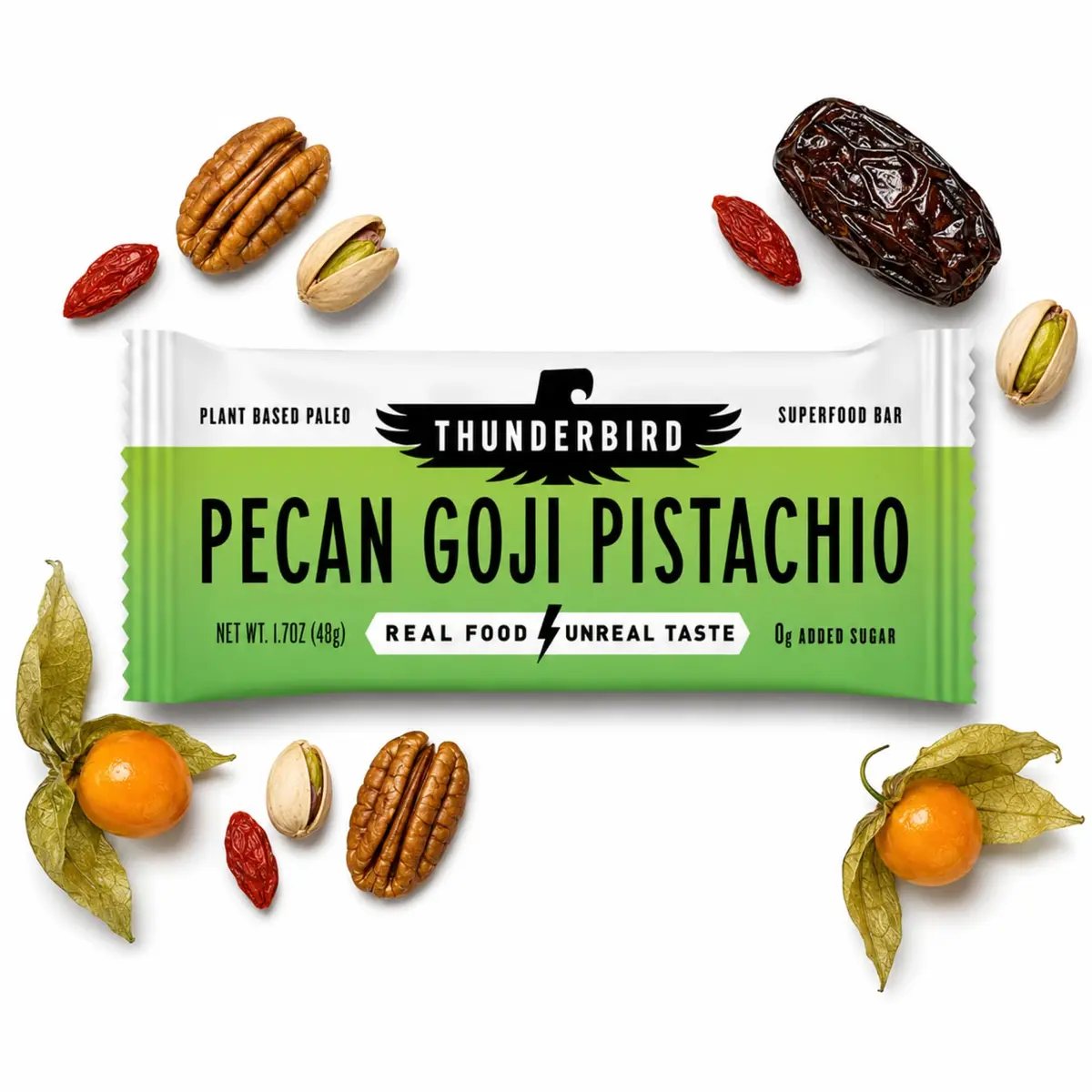 Thunderbird Real Food Bars Gluten-Free 12 Count | Vegan Paleo Non-GMO Energy Snack - main product image