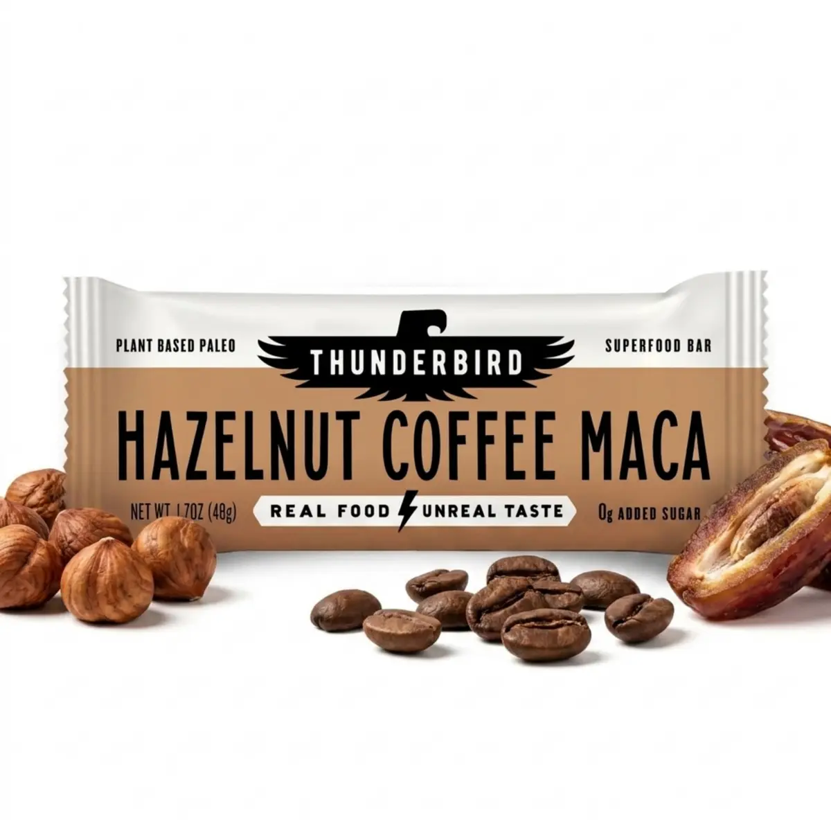 Thunderbird Real Food Bars Hazelnut 12 count | Gluten-Free Vegan Paleo Snack - main product image