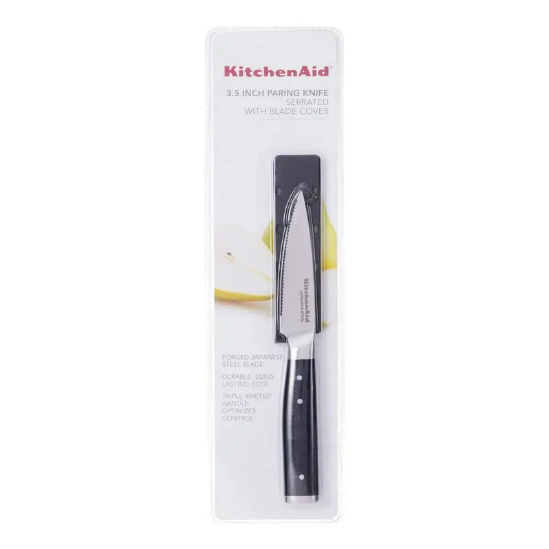 KitchenAid Gourmet Serrated Paring Knife 9cm (3.5-inch) | Forged Japanese Steel Blade - view 9