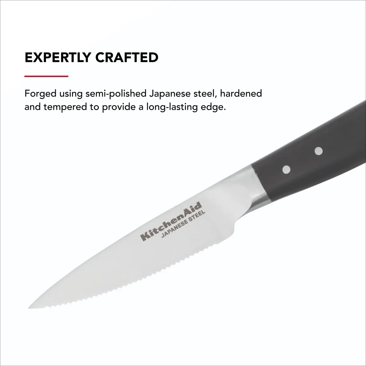 KitchenAid Gourmet Serrated Paring Knife 9cm (3.5-inch) | Forged Japanese Steel Blade - view 2