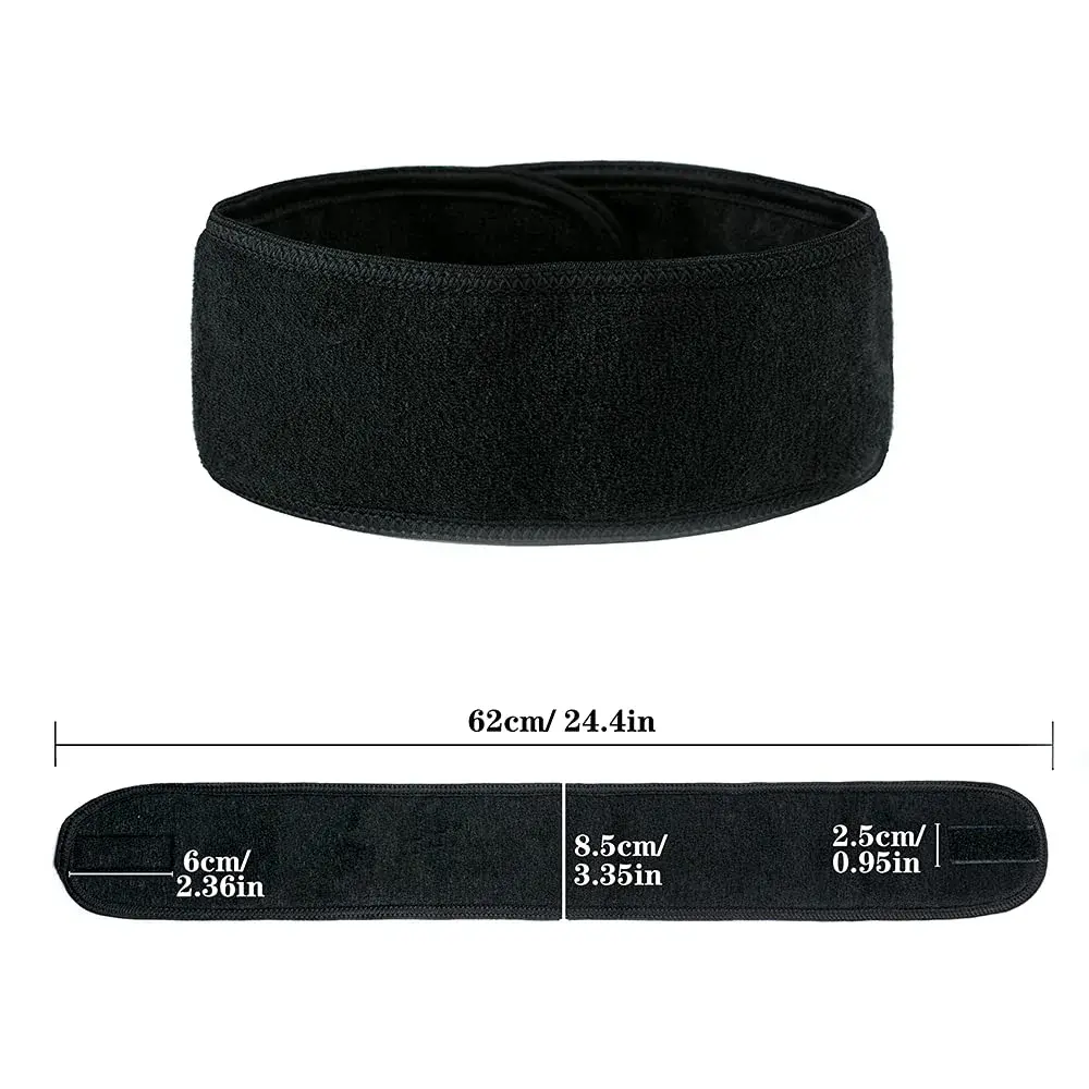 TDHDIKE Black Facial Spa Headbands 4 PCS | Soft Terry Cloth for Washing Face - view 2
