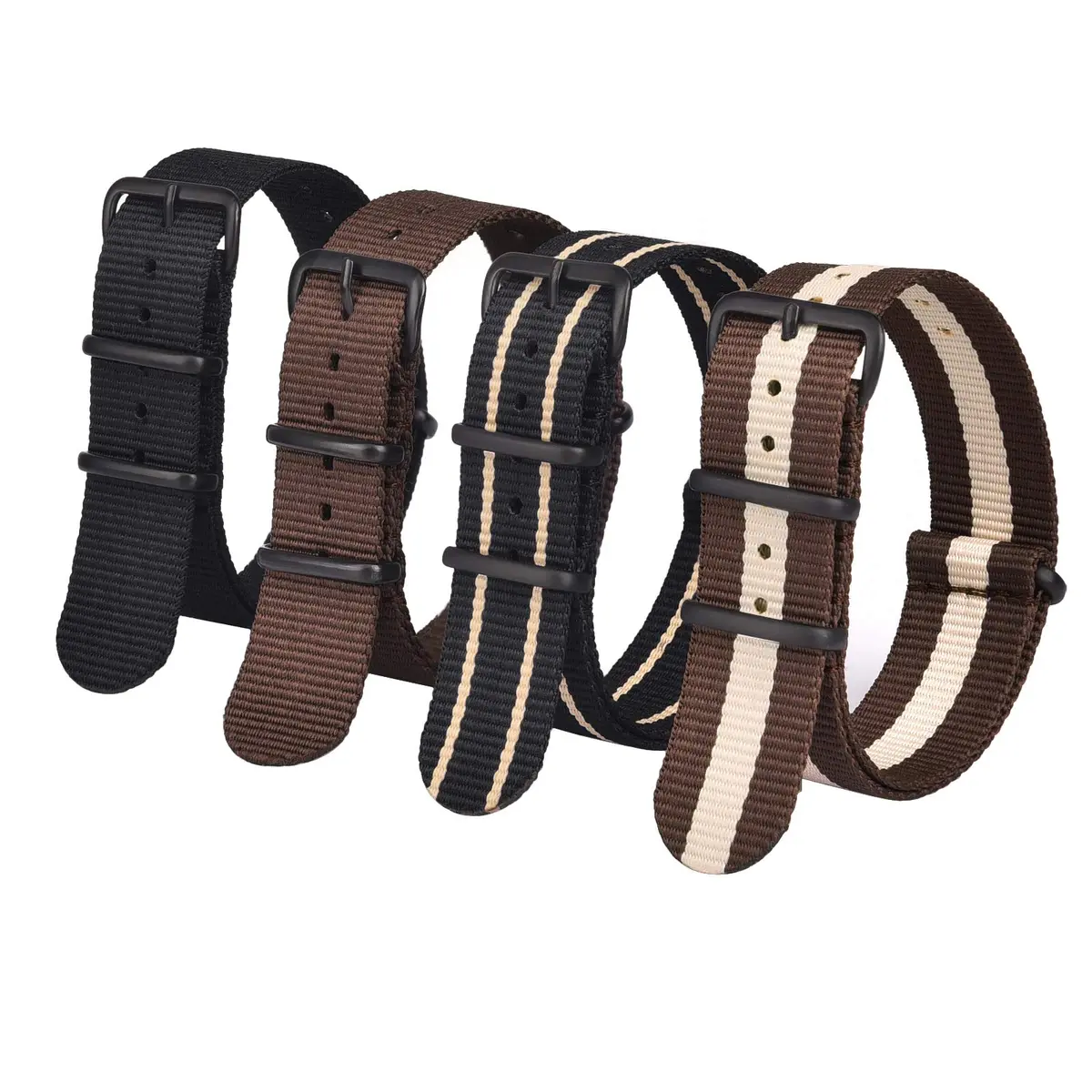 Ritche Christmas Gift 16mm Military Ballistic Nylon Watch Strap Compatible with Timex Weekender Watch Strap Timex Replacement Watch Bands for Men Women (4 Packs), White Elephant Gifts, Stocking Stuffers for Men - main product image