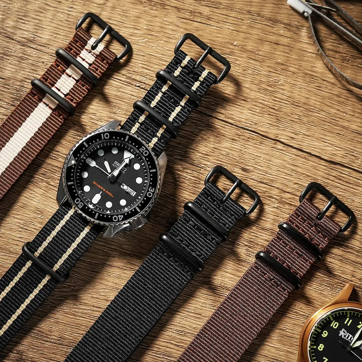 Ritche Christmas Gift 16mm Military Ballistic Nylon Watch Strap Compatible with Timex Weekender Watch Strap Timex Replacement Watch Bands for Men Women (4 Packs), White Elephant Gifts, Stocking Stuffers for Men - view 2