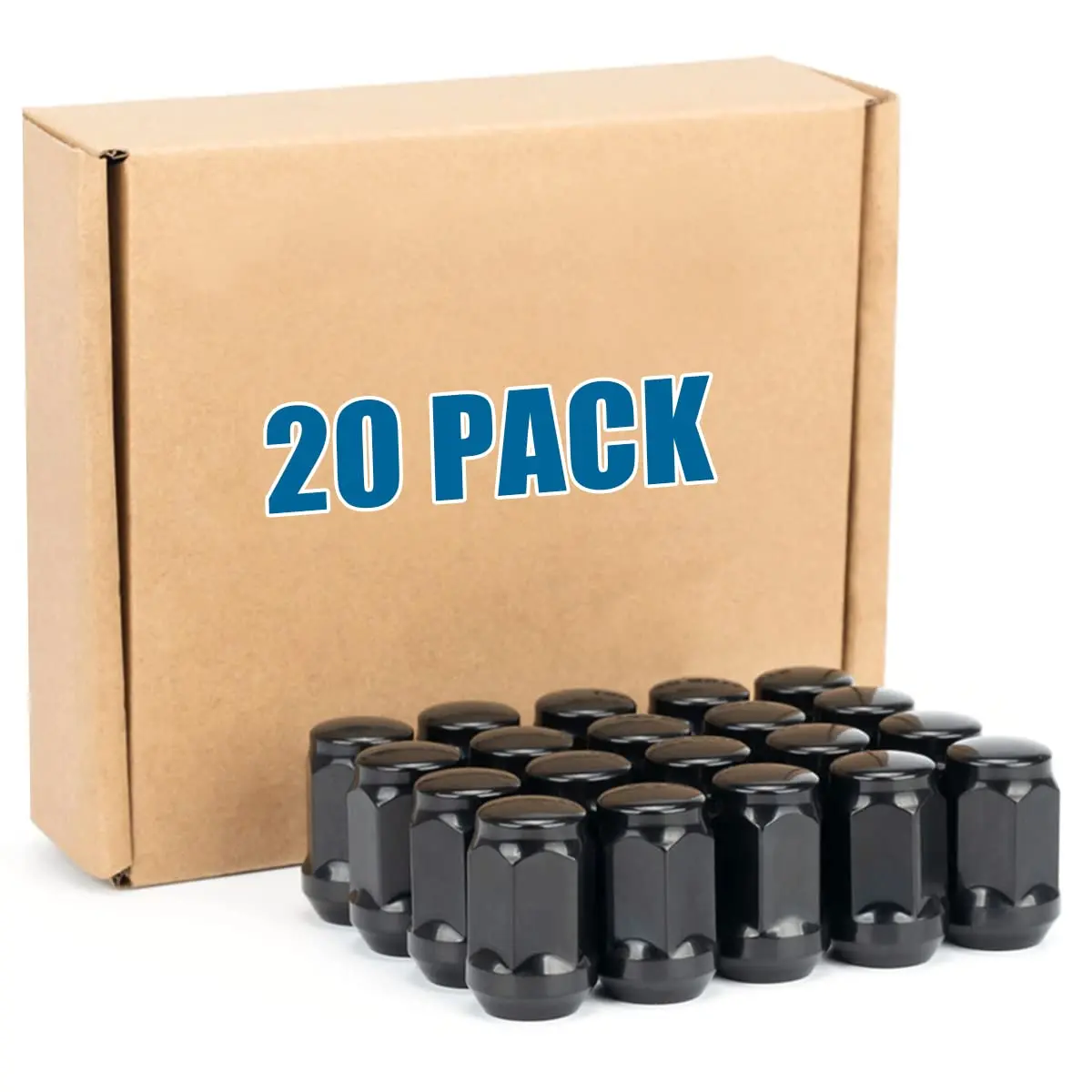 JiiinMiiin M12x1.25 Black Lug Nuts with Cone Seat, 20PCS | Durable Alloy Steel, Rust-Resistant - view 9