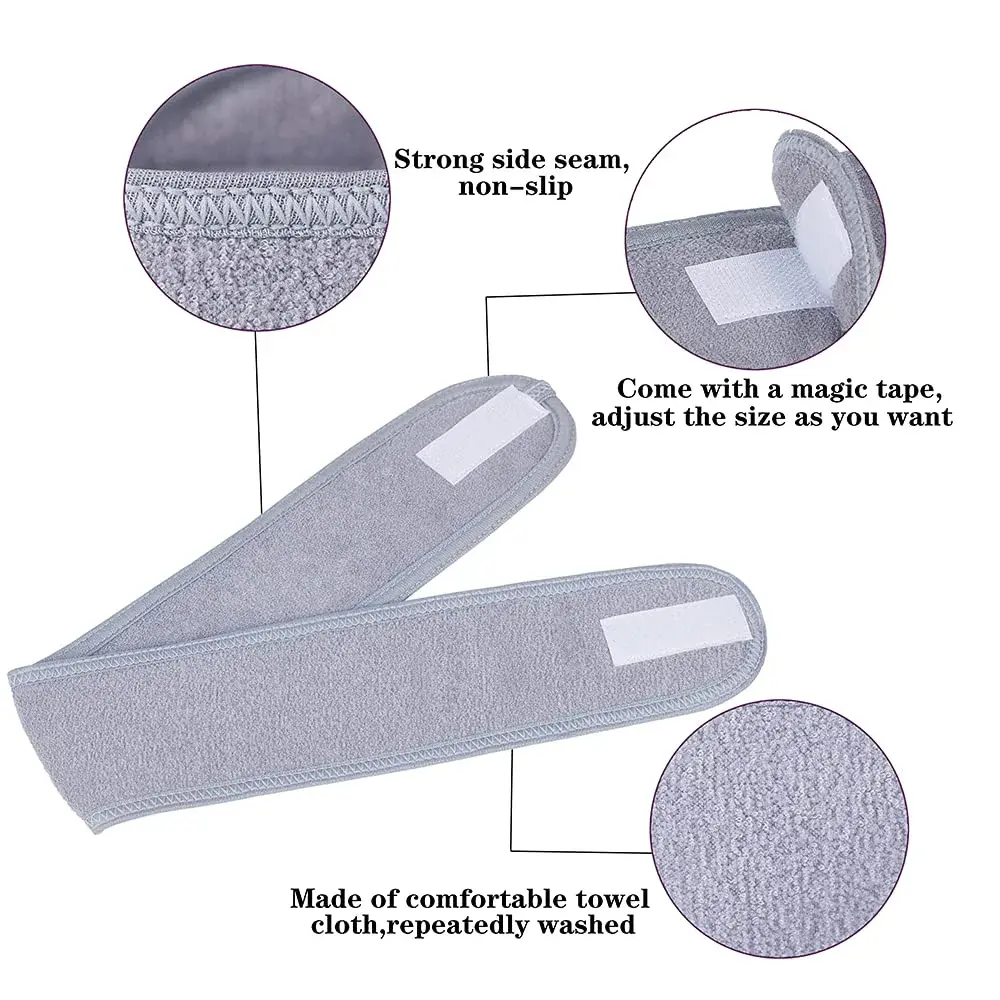 TDHDIKE Facial Spa Headbands 4 PCS | Adjustable Terry Cloth for Women Washing Face - view 3