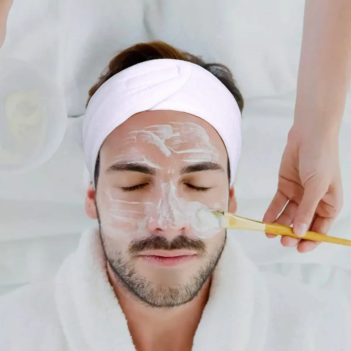 TDHDIKE White 4PCS Facial Spa Headbands | Soft Terry Cloth for Makeup & Shower - view 6