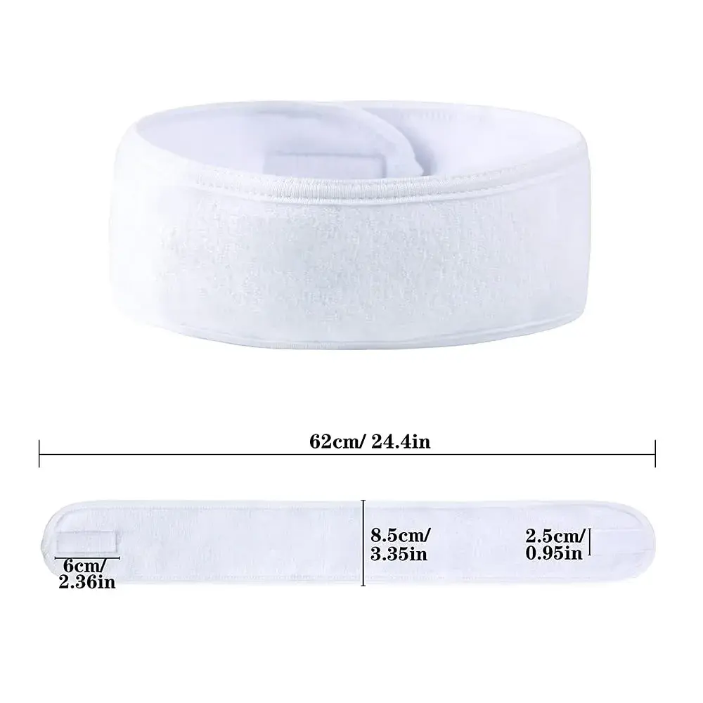 TDHDIKE White 4PCS Facial Spa Headbands | Soft Terry Cloth for Makeup & Shower - view 2