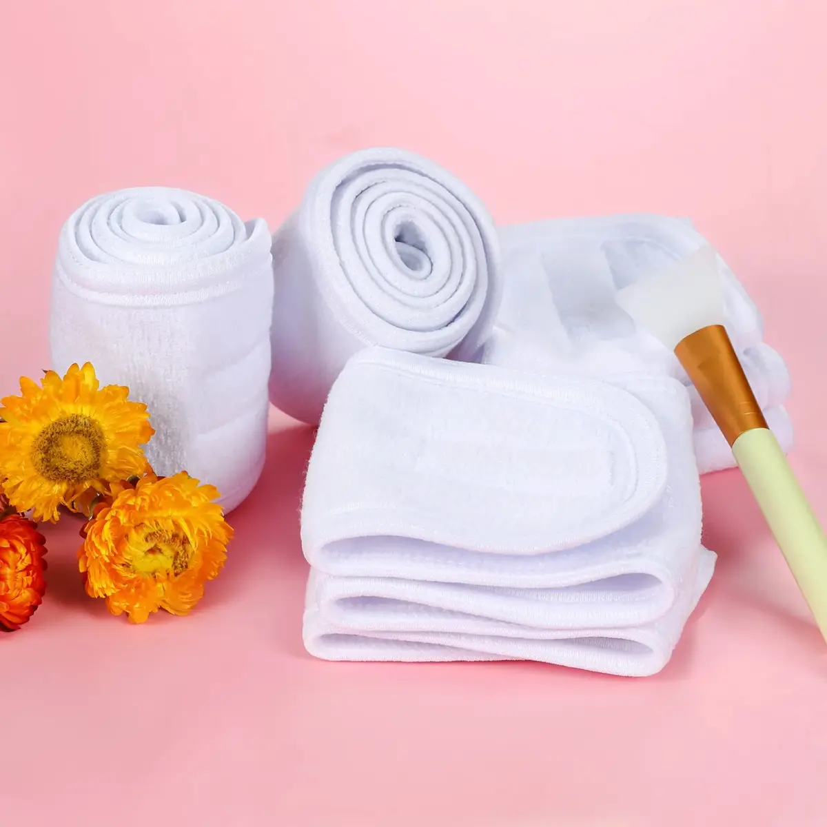 TDHDIKE White 4PCS Facial Spa Headbands | Soft Terry Cloth for Makeup & Shower - view 4