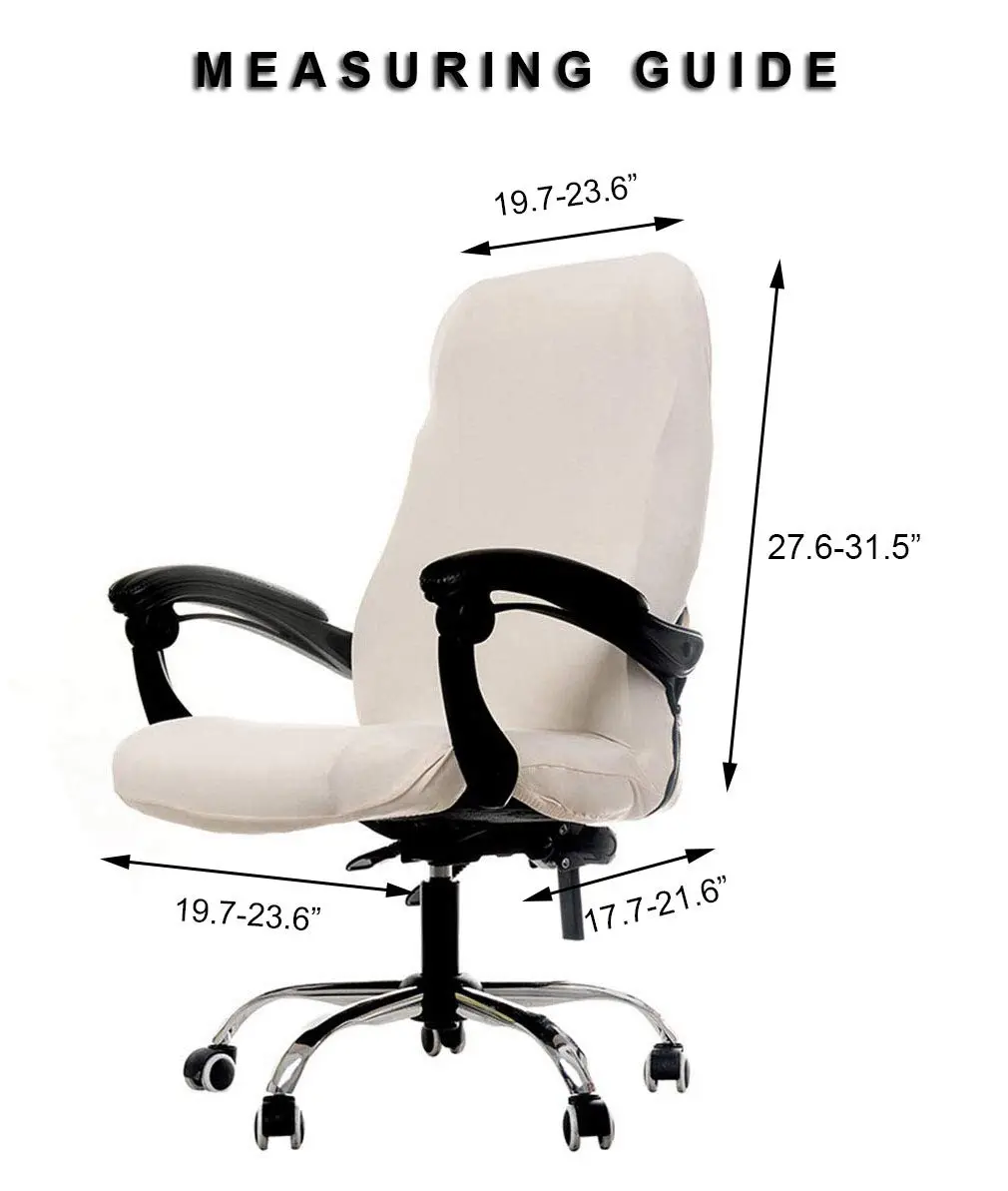 WOMACO Printed Office Chair Cover Large | Modern Peacock Blue Stretch Slipcover - view 5