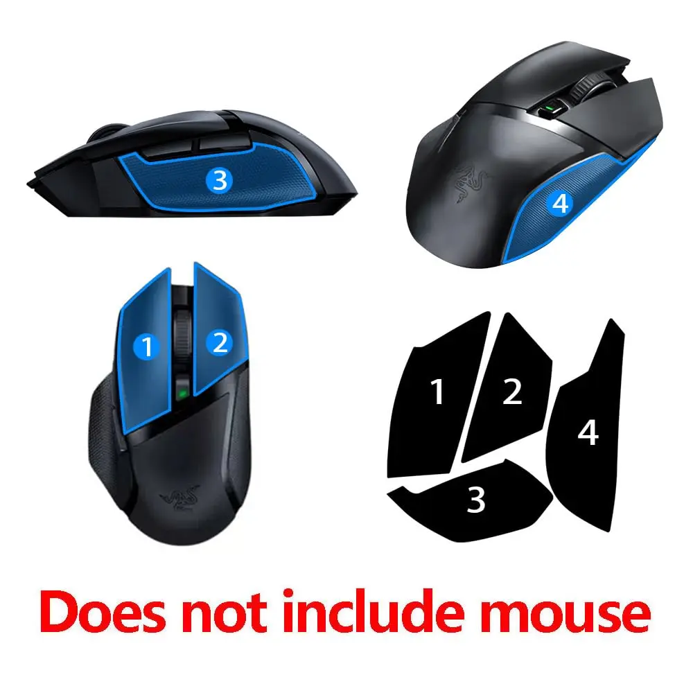 HUYUN Mouse Side Grips Sweat Resistant Pads for Razer Basilisk X Hyperspeed & V2 | Anti-Slip Gaming Mouse Accessories - view 2