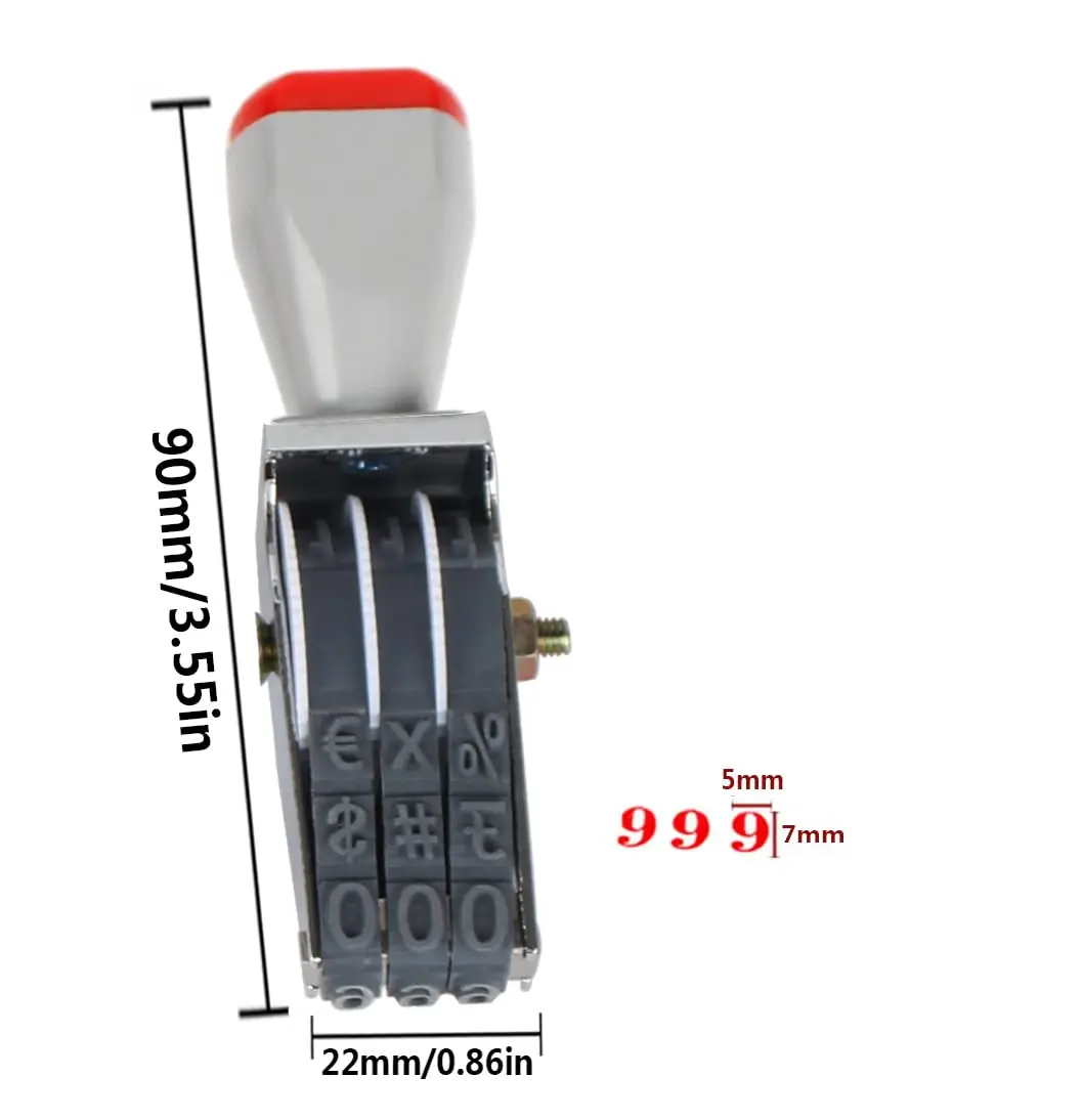 WANLIAN 3 Digits Roller Stamp Personalized Number Rubber Stamp | Multipurpose, Adjustable, Durable - view 6