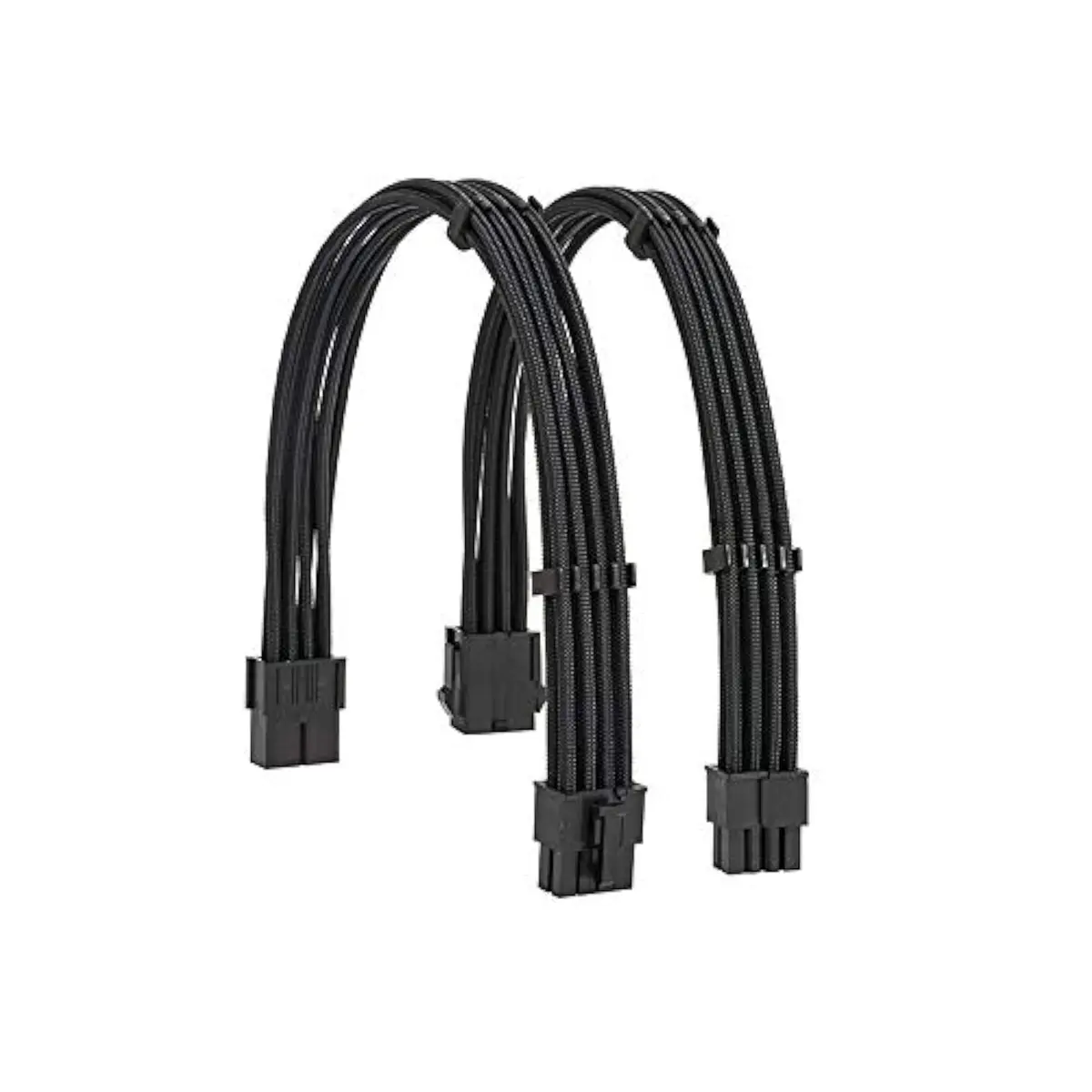 Formulamod Black Sleeved Extension Power Supply Cable Kit 30cm (11.8 inch) | 18AWG EPS 8-Pin + PCI-E 8-Pin with Cable Combs - main product image